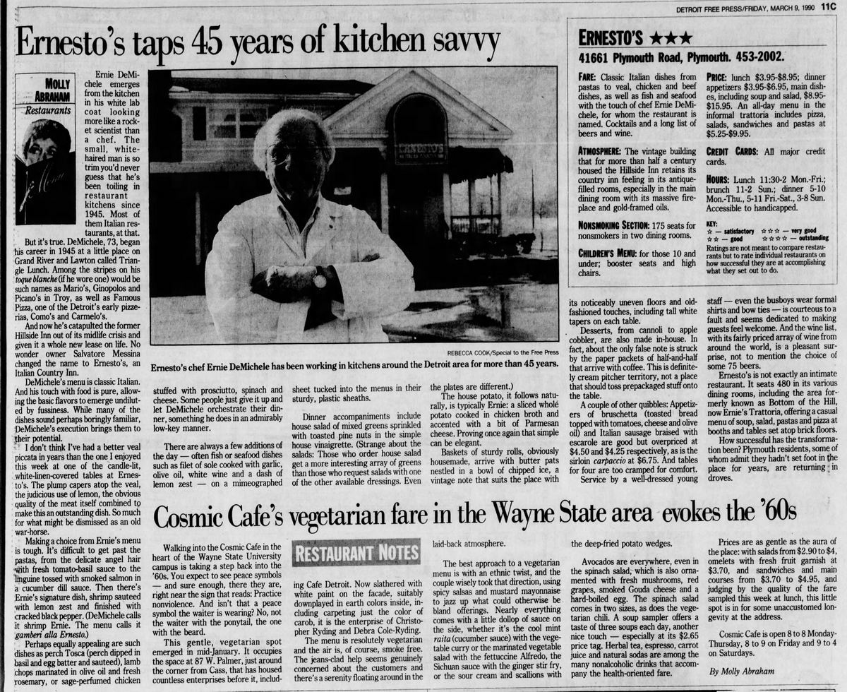 Courthouse Grille (Hillside Inn, Ernestos) - Mar 9 1990 Article (newer photo)